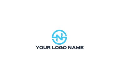 Alfabe n logo tasarımı. Beyaz arka planda yalıtılmış.