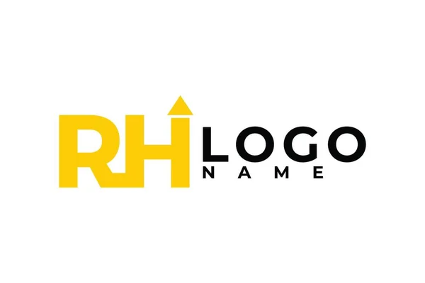 Rh alfabesi logo tasarımı. Beyaz arka planda yalıtılmış.