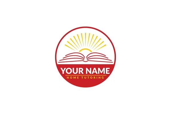 Daire içinde Ev ders logo tasarımı. Beyaz arka planda yalıtılmış.