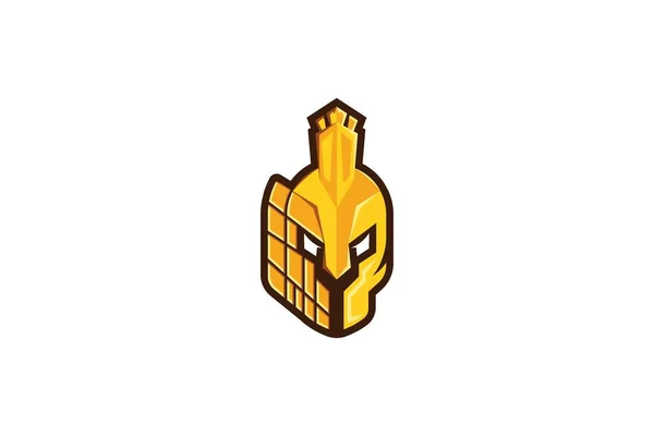 Sparta logosu. Spartalı savaşçı vektör tasarımı. Beyaz arka planda yalıtılmış.