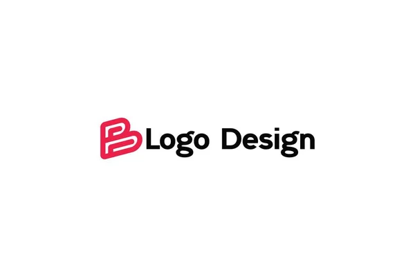 Diseño Del Logotipo Letra Mayúscula Aislado Sobre Fondo Blanco — Vector de stock