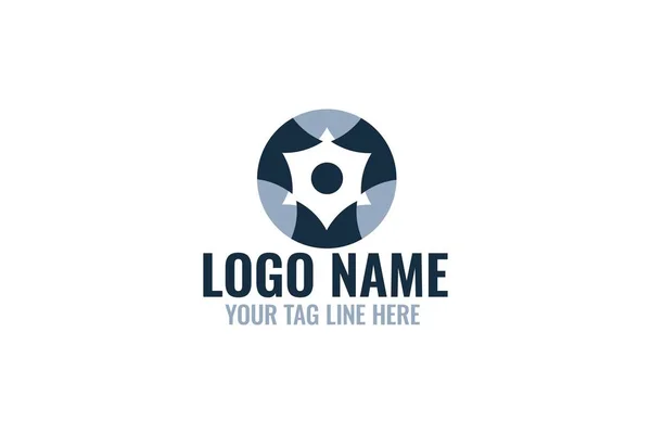 Bokstaven Cirkel Logotypdesign Isolerad Vit Bakgrund — Stock vektor