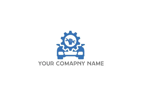 Servis Çalışması Onarım Etiketi Veya Logo Vektör Illüstrasyon Beyaz Arka — Stok Vektör