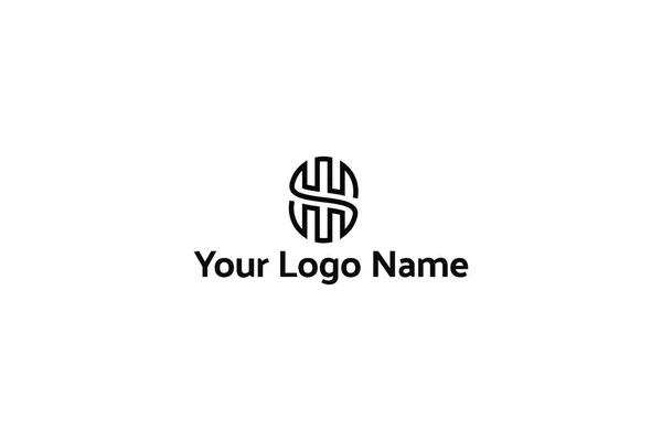 Design Logotipo Preto Abstrato Isolado Sobre Fundo Branco — Vetor de Stock