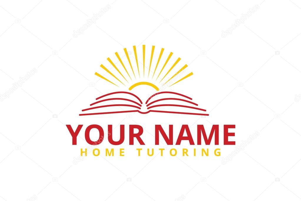 Home tutoring logo design. Isolated on white background.