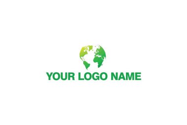 Soyut yeşil logo tasarım şablonu. Beyaz arka planda yalıtılmış.