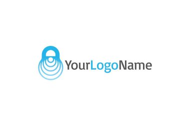 Vektör illüstrasyon. Logo tasarımını kilitleyin. Beyaz arka planda yalıtılmış.