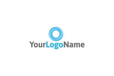 Mavi daire logo tasarımı vektör illüstrasyon. Beyaz arka planda yalıtılmış. 