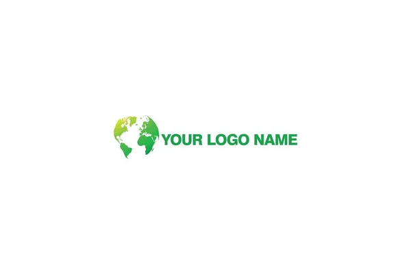 Modelo Design Logotipo Verde Vetorial Isolado Sobre Fundo Branco — Vetor de Stock