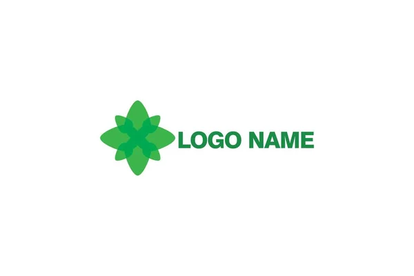 Yeşil Çiçek Logo Tasarımı Beyaz Arka Planda Yalıtılmış — Stok Vektör