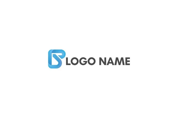 Alfabeto Design Logotipo Azul Isolado Sobre Fundo Branco — Vetor de Stock