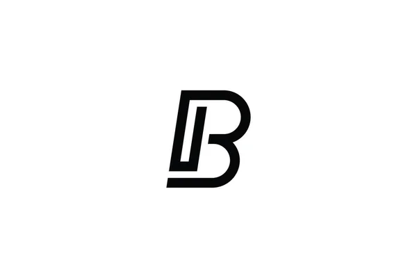 Letra Del Alfabeto Diseño Del Logotipo Negro Aislado Sobre Fondo — Vector de stock