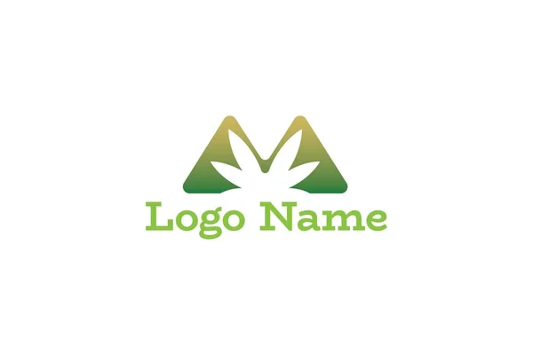 Ilustración Vectorial Diseño Del Logotipo Hoja Verde Cannabis Aislado Sobre — Vector de stock