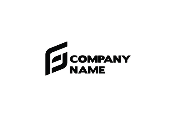 Carta Empresa Negócios Vetor Logotipo Design Isolado Sobre Fundo Branco — Vetor de Stock