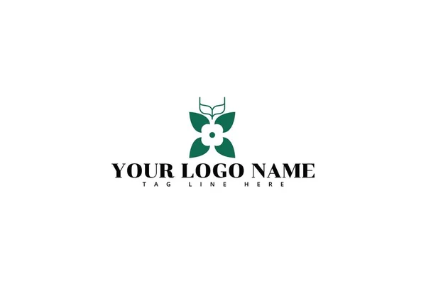 Blomma Logotypdesign Mall Isolerad Vit Bakgrund — Stock vektor
