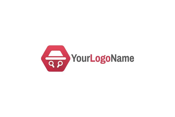 Kırmızı Logo Tasarımı Vektör Illüstrasyon Beyaz Arka Planda Yalıtılmış — Stok Vektör