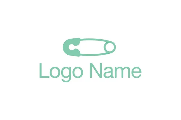 Vektör Illustration Bir Emniyet Pin Logosu Tasarım Beyaz Arka Planda — Stok Vektör