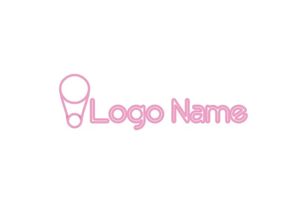 Illustrazione Vettoriale Del Design Del Logo Colori Rosa Isolato Sfondo — Vettoriale Stock