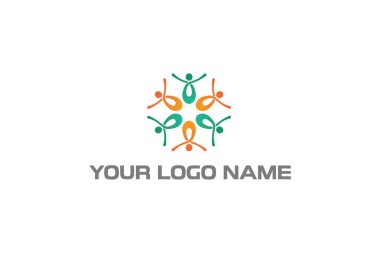 Takım ortakları logo tasarımı vektör illüstrasyon. Beyaz arka planda yalıtılmış.