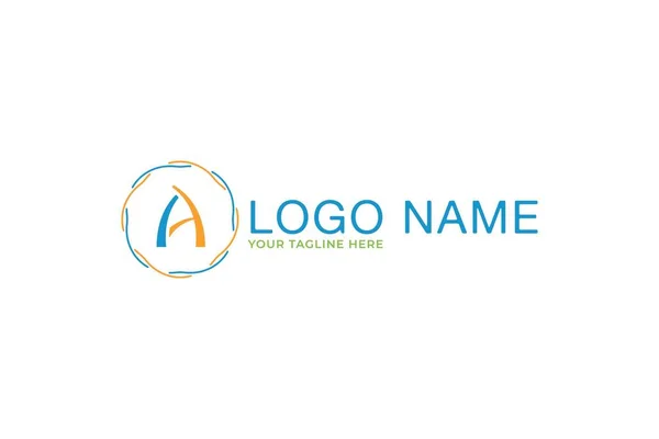 Alphabet Buntes Kreis Logo Design Isoliert Auf Weißem Hintergrund — Stockvektor