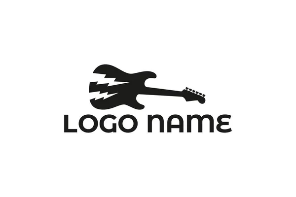 Conception Logo Guitare Vectorielle Isolé Sur Fond Blanc — Image vectorielle