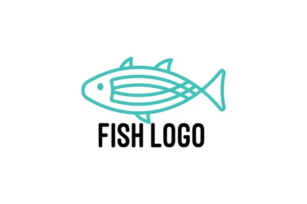 Illustration Vectorielle Dessin Animé Logo Poisson Isolé Sur Fond Blanc — Image vectorielle