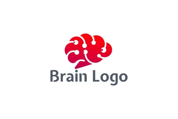 İnsan beyni logosunun vektör illüstrasyonu. Beyaz arka planda yalıtılmış.