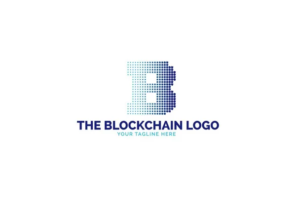 Blockchain logo tasarımıvektör illüstrasyon. Alfabe B logo simgesi. Beyaz arka planda yalıtılmış. 