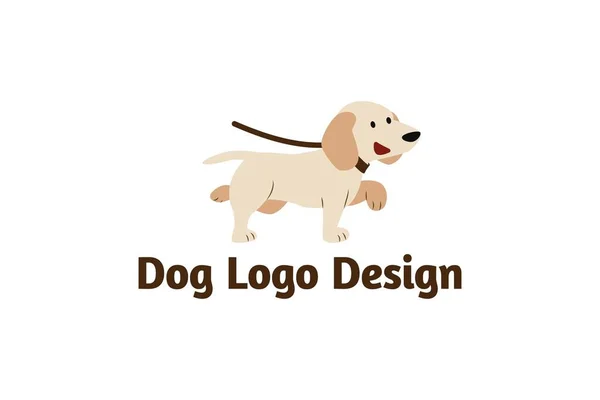 Köpek Logo Tasarım Şablonu. Vektör illüstrasyon. Beyaz arka planda yalıtılmış.