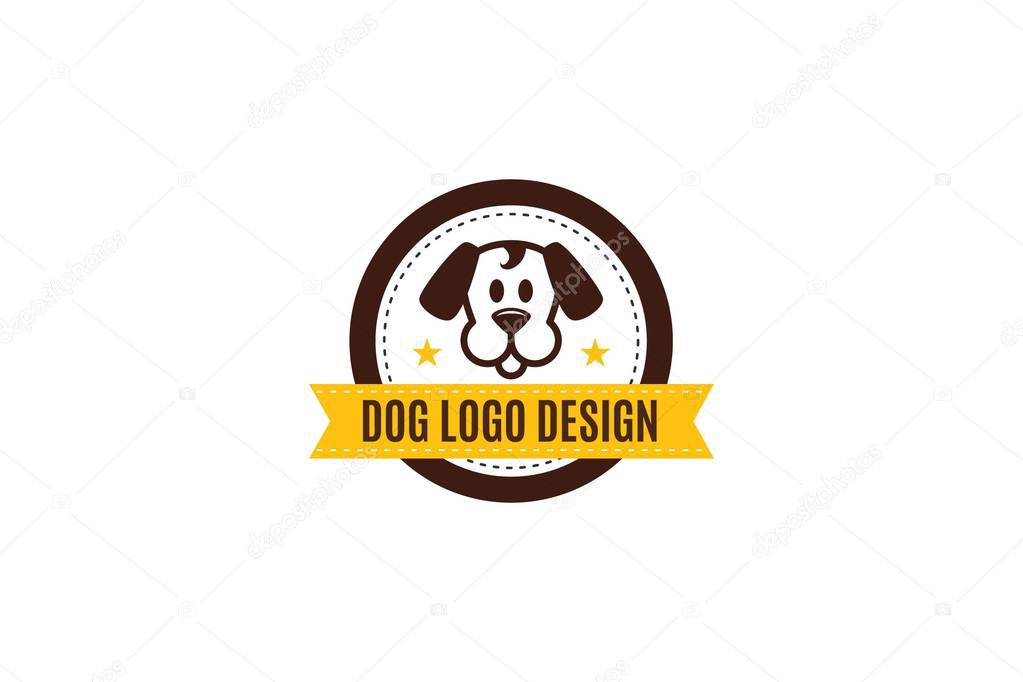 Vector illustration of dog logo design template. Isolated on white background.