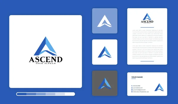 Ascend logo tasarım şablonunun vektör illüstrasyonu. Renkli bir arkaplanda izole edilmiş.