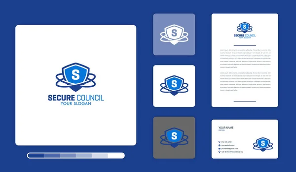 Güvenli konsey logo tasarım şablonunun vektör çizimi. Renkli bir arkaplanda izole edilmiş.
