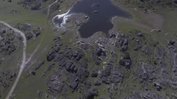 Visão Aérea Realizada Com Drone Uma Lagoa Sul Espanha Onde — Vídeo de Stock