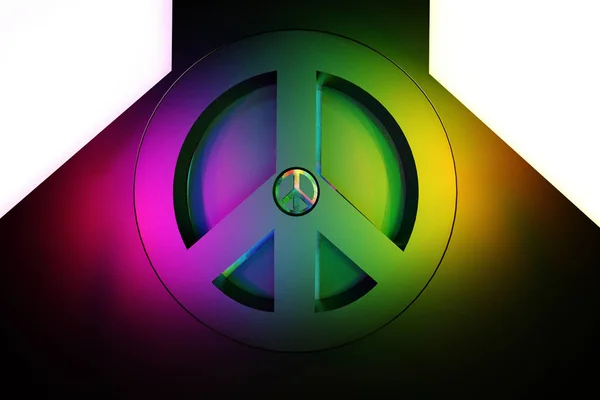 Símbolo Del Pacifismo Color Arco Iris —  Fotos de Stock