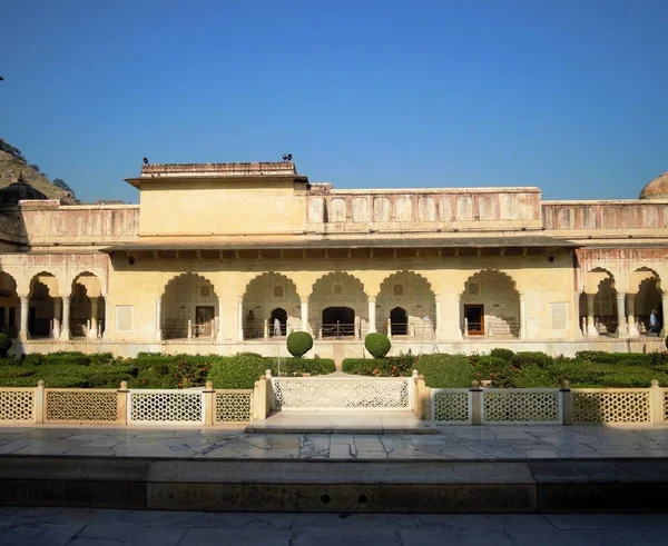 Prachtige Architectuur Met Verschillende Kunstwerken Rajasthan Van India Geopend Door — Stockfoto