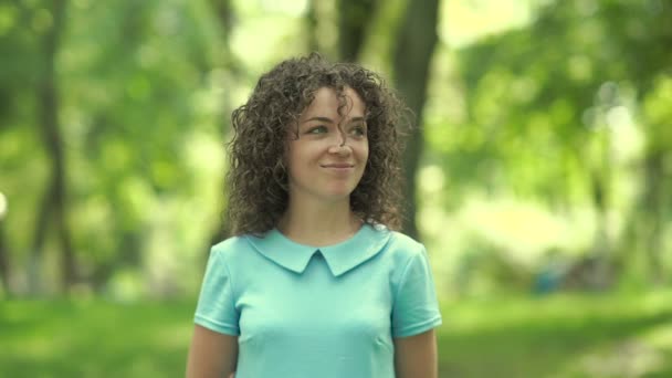 Curly Woman Fooling Camera — Stock Video