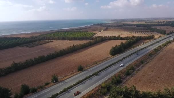 Kameran Rör Sig Framåt Och Fotograferar Ett Landskap Med Orange — Stockvideo