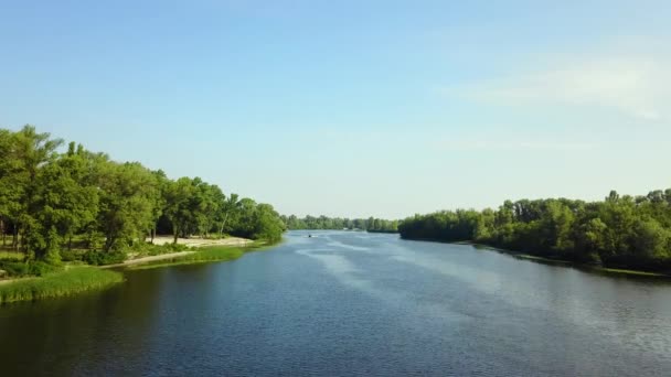 Movement Camera River Beautiful Views River Trees Banks Camera Moves — Stock Video