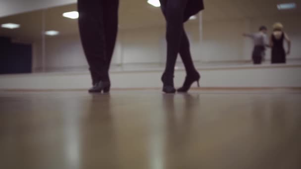 Zeitlupenvideo Von Tänzern Ballettstudio — Stockvideo