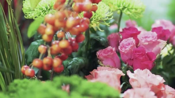 Beautiful Bouquet Flowers Video — Stock Video