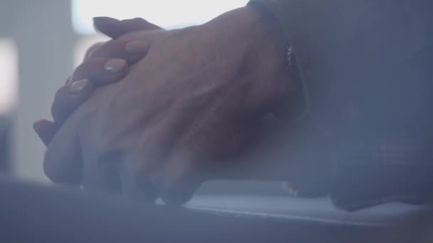 Closeup Hands Mature Couple — Stock Video