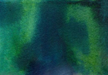 kağıt üzerinde suluboya soyut doku, renk koyu yeşil ve koyu mavi