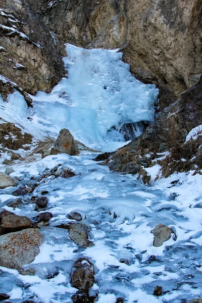 Frozen water from a mountain spring