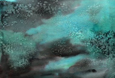 kağıt rengi siyah ve turkuaz suluboya doku 