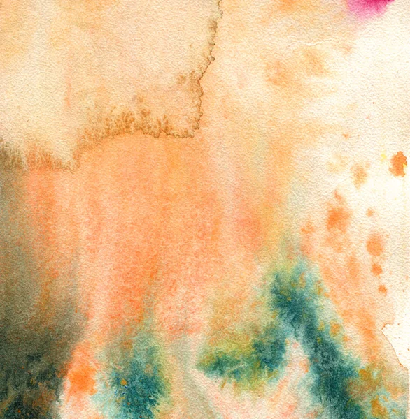 Watercolor Texture Paper Color Orange Green — Stock Photo, Image