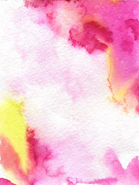 Texture Aquarelle Papier Couleur Rose Jaune — Photo