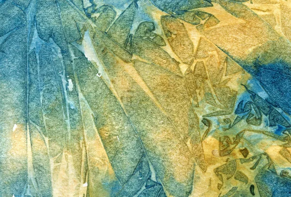 Texture Aquarelle Couleur Papier Jaune Bleu — Photo