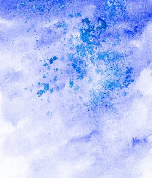 İnce suluboya desen basit sıçramalar ve lekeler, mavi renk.