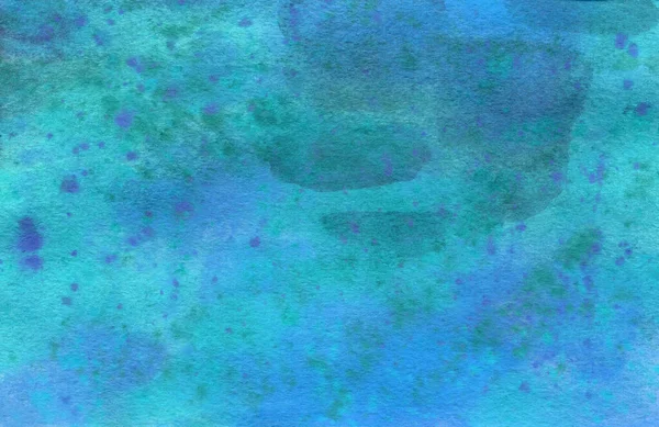 Akvarel abstraktní textura na papíře, barva pouze modrá — Stock fotografie