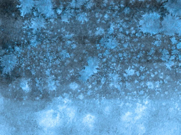 Textura abstrata aquarela em papel, manchas azuis de cor — Fotografia de Stock